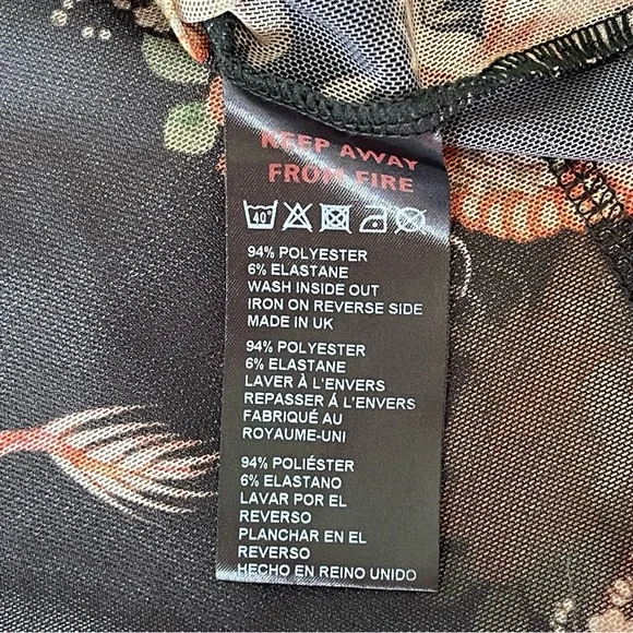 Urban Outfitter UO '90s Dragon Print Mesh Crew Neck Top long sleeve black size M - Picture 7 of 10